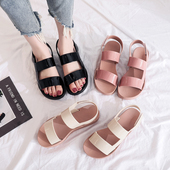 网红凉鞋 软底女仙女风超火ins潮平底 果冻沙滩罗马鞋 2020新款 夏季