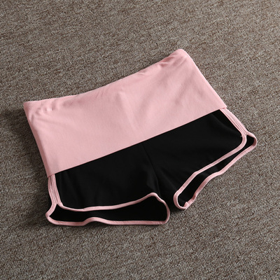 美式复古辣妹折叠腰性感包边拼色低腰健身运动短裤女热裤