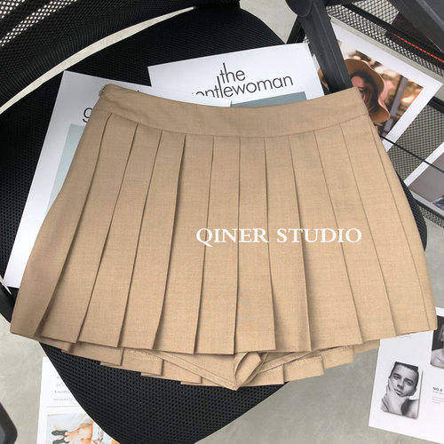 短裙百褶裙欧美A字防走光