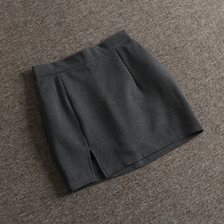 带胯垫 超显身材 ins网红辣妹修身性感包臀高腰开叉半身裙女短裙