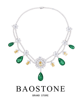 祖母绿项链女S925银轻奢小众