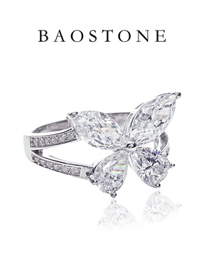 S925银蝴蝶戒指女轻奢小众