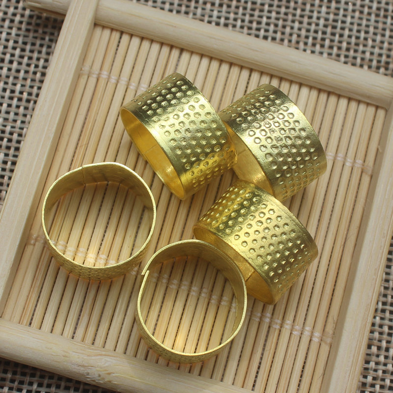 金属黄色顶针顶针器护手指套针古diy手工工具顶针环可调节特价