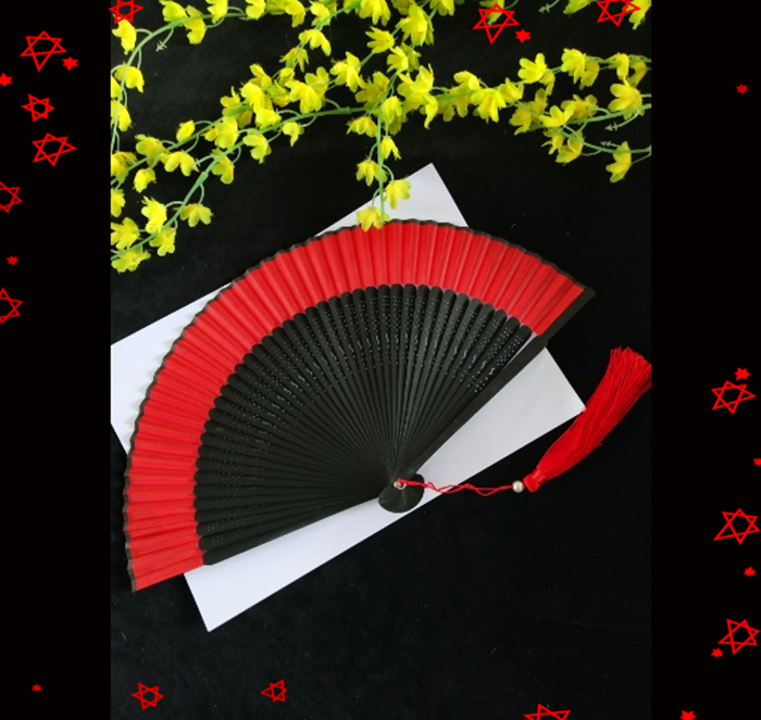 一把包邮中国风古典书简舞梅花扇子日式cos真丝单面扇樱花布折扇