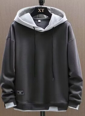 假两件卫衣男潮流薄款休闲宽松连帽外套Men's hooded sweatshirt