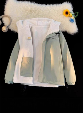 Lamb wool jacket for men double-sided cotton autumn winter