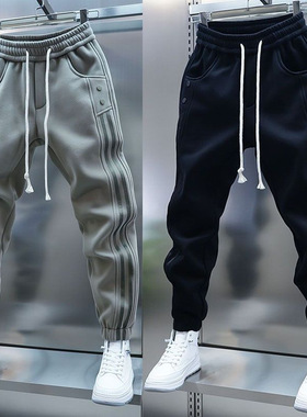 2025 Spring New Vertical Strip Casual Pants for Men休闲裤男