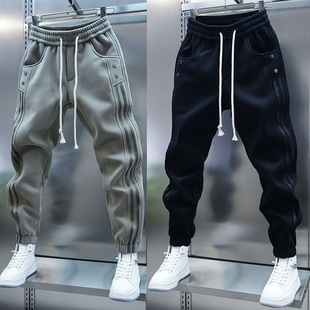 Vertical Strip Men休闲裤 Spring 男 for New Pants 2025 Casual