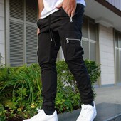 Pants Zip 2023 Sweatpants Cargo New Men Pocket