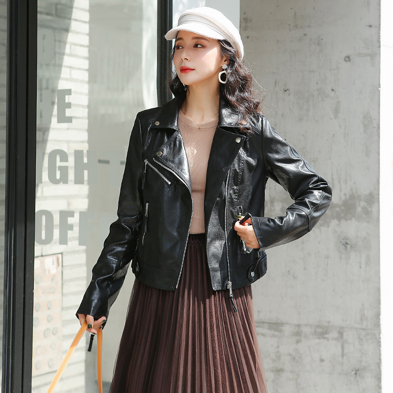 2019 Autumn and winter new pattern leather clothing Korean Edition have cash less than that is registered in the accounts Versatile leisure time mlb leather jacket Self cultivation Little coatin the Women's clothing/Boutique , Leather clothing  category - from Buy2taobao.com to provide professional Taobao agent buy service