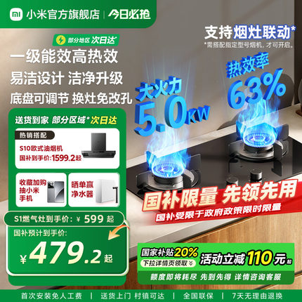 小米官方米家智能燃气灶S1煤气灶台双灶嵌入式家用节能大火力换新