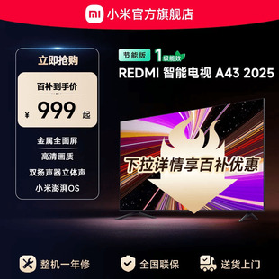 小米REDMI智能电视A43英寸高刷护眼金属全面屏家用高清平板电视机