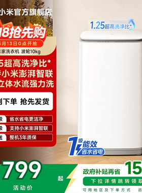 以旧换新补贴 小米米家洗衣机波轮10kg高洗净比全自动家用除菌螨