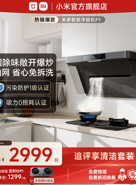 小米官方米家智能净烟机P1家用开放式厨房大吸力变频侧吸抽油烟机