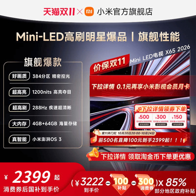 【MiniLED电视】小米REDMI电视机 X65英寸288Hz超高刷384分区