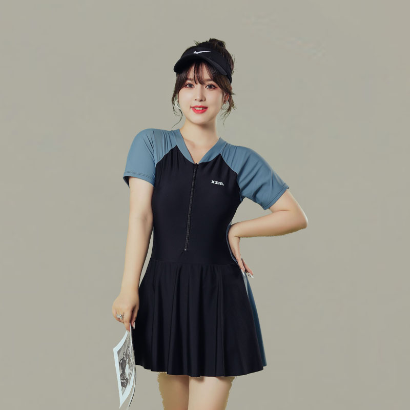 卓游运动女连体平角大码泳衣