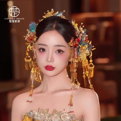 流苏步摇新款龙凤褂结婚配中式