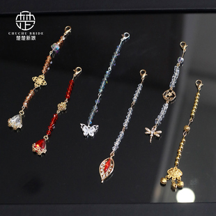 2025新款中式额饰新娘简约精致眉心坠额链古装额饰秀禾旗袍小配饰