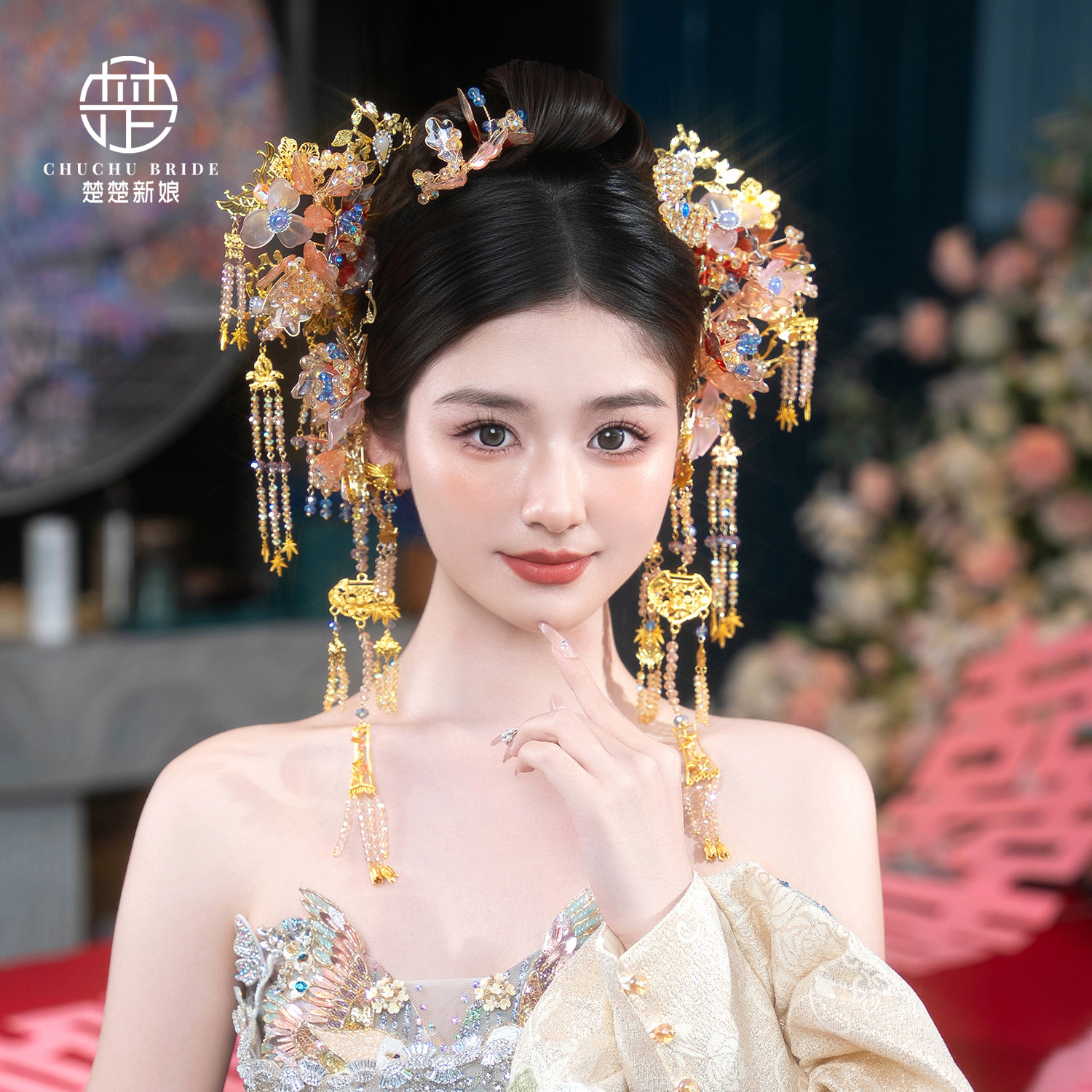 复古手工龙凤褂新娘发饰
