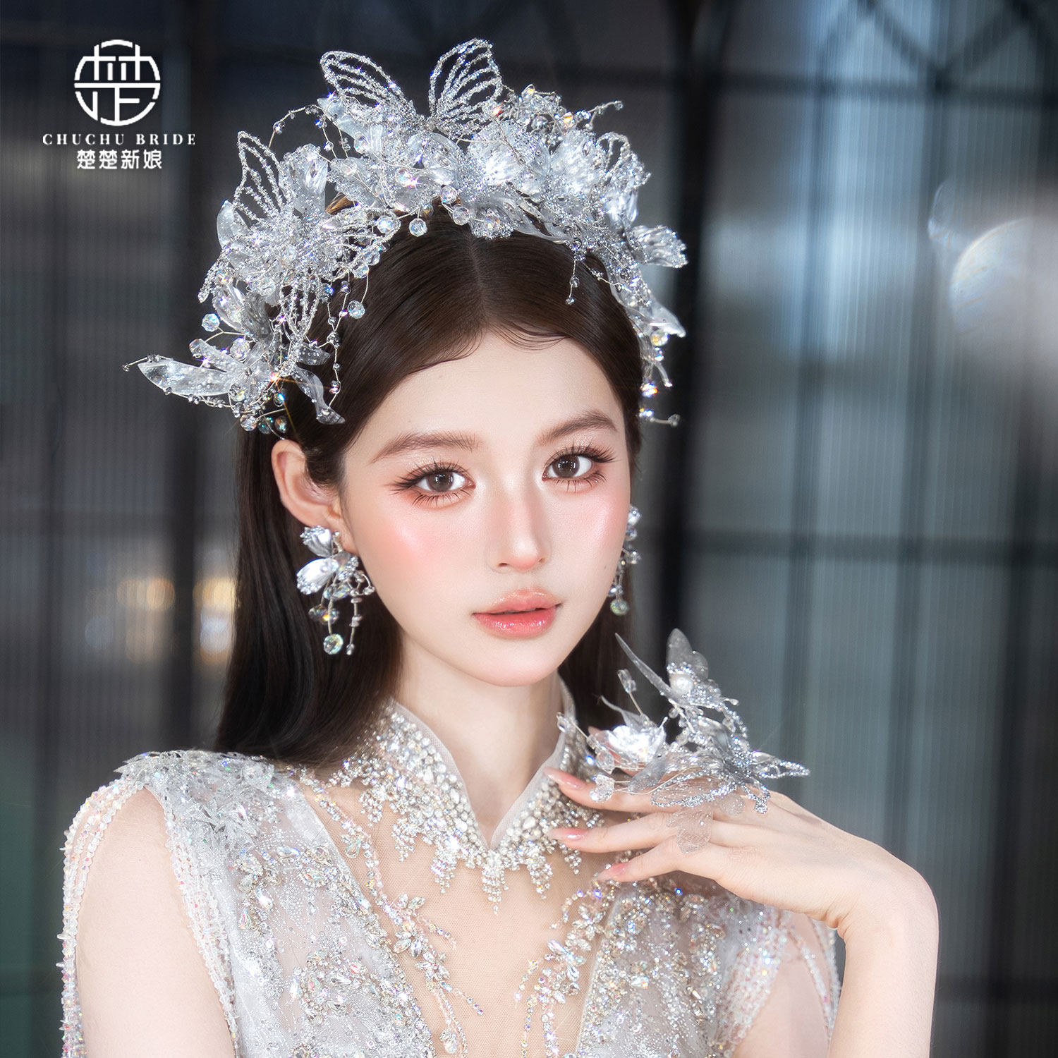 楚楚新娘超仙水晶闪钻新娘皇冠