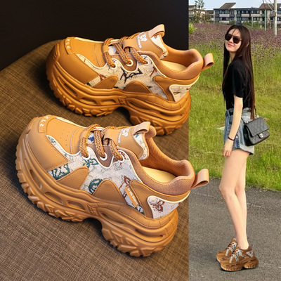 HS7917 110厚底内增高网红爆款老爹鞋女 春季新款运动休闲鞋