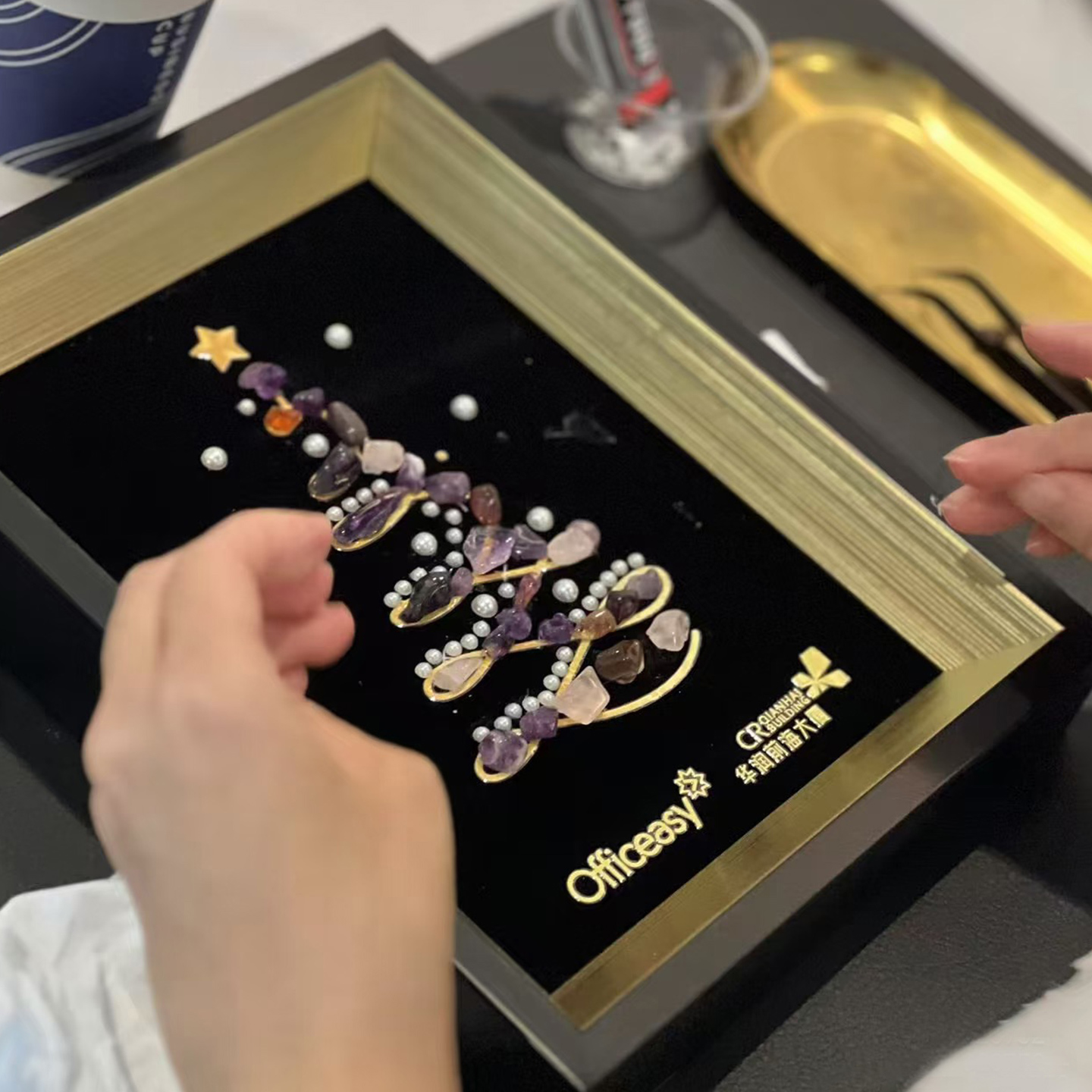 DIY水晶圣诞树相框礼物材料包