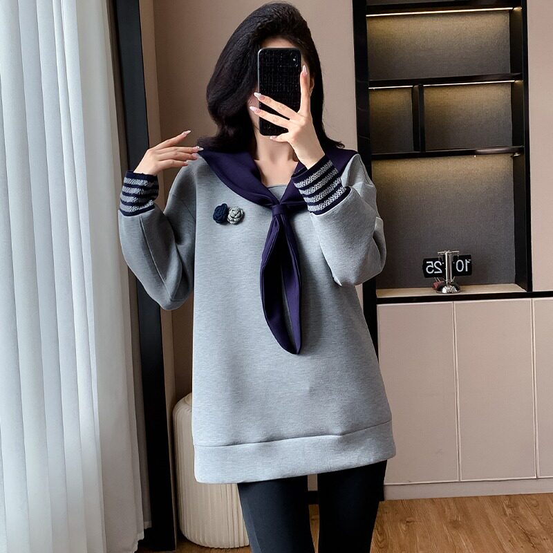 卫衣女秋冬新款宽松百搭轻奢设计感洋气遮臀显瘦时尚气质长袖上衣