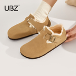 UBZ 防水勃肯鞋女加绒2023年秋冬新款百搭懒人一脚蹬博肯加厚棉鞋