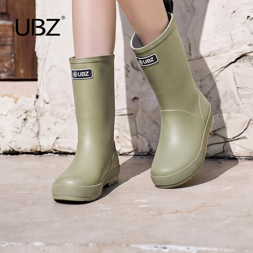 UBZ宽版防水雨靴女户外防滑徒步