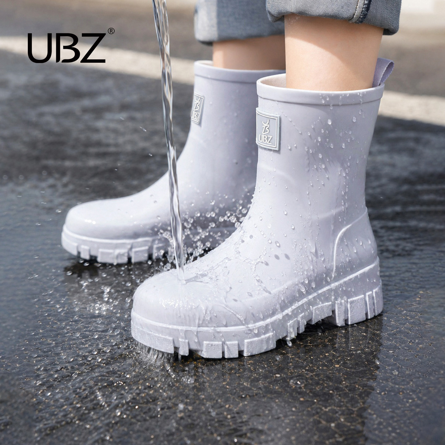 UBZ防水厚底雨鞋女款图片
