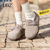 复古一脚蹬博肯拖鞋 UBZ 厚底包头内增高勃肯半拖女外穿2026春新款