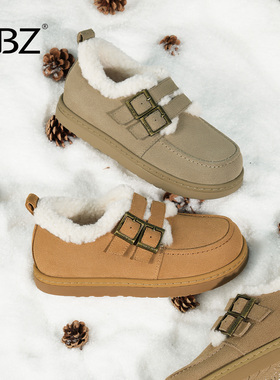 UBZ 加绒勃肯棉鞋女冬季新款加厚保暖轻便加绒低帮平底雪地靴
