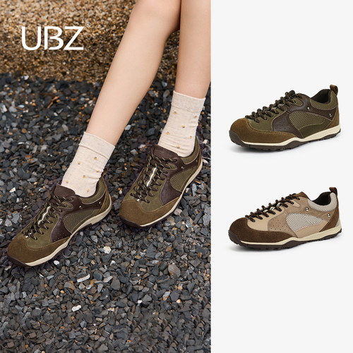 UBZ复古德训鞋女棕色休闲舒适