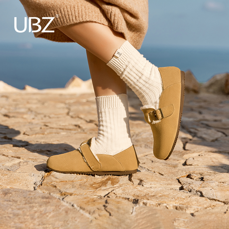 ubz防水勃肯鞋加绒懒人女冬外穿