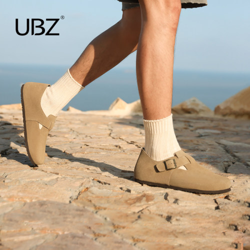 UBZ防水复古真皮时尚休闲勃肯鞋