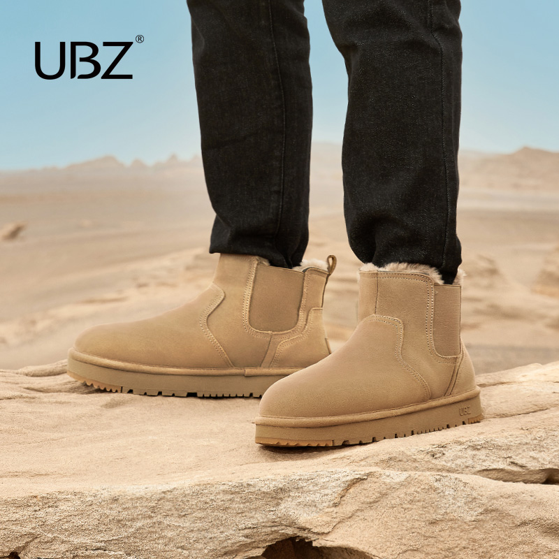 真皮加绒保暖雪地靴切尔西冬季