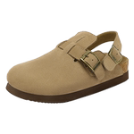 UBZ 防水两穿厚底勃肯拖鞋女秋季2024新款增高外穿包头真皮博肯鞋