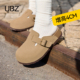 UBZ 一脚蹬懒人博肯拖鞋 防水厚底包头勃肯半拖鞋 女外穿2026春新款