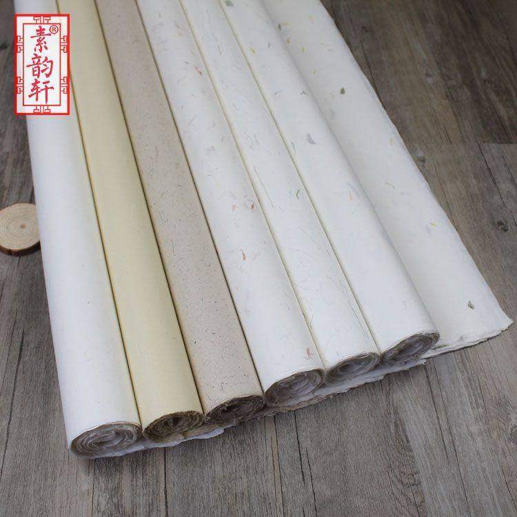 安徽泾县特产云龙皮纸花草纸手工宣纸四尺加厚茶文化收藏纸品生宣