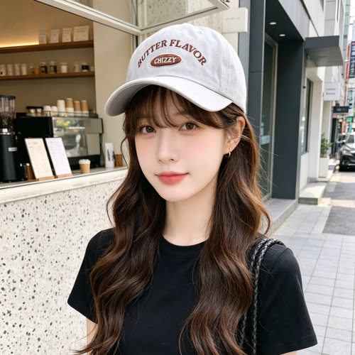 韩代复古字母刺绣显脸小鸭舌帽女