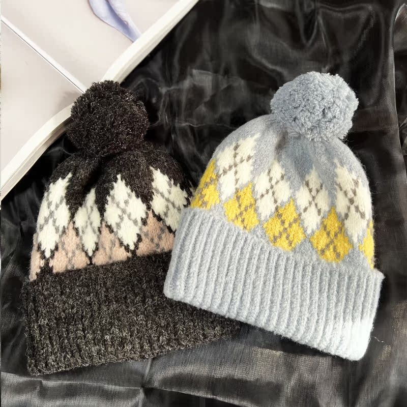 韩国代购针织毛线帽可爱男女秋冬