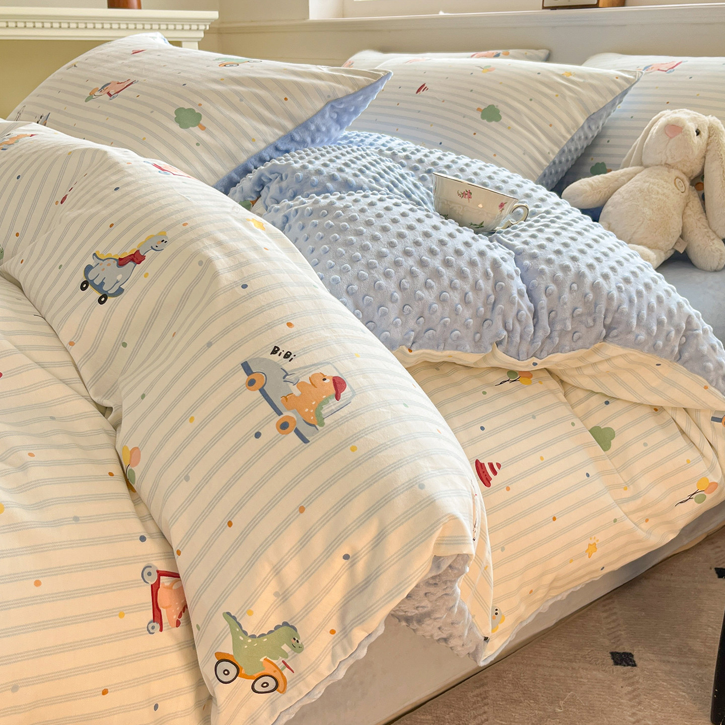 ab面一面棉一面绒被套单件豆豆绒儿童床上用品加厚冬季牛奶绒被罩,床上用品,被套,淘宝优惠券,粉丝福利购,淘宝优惠卷