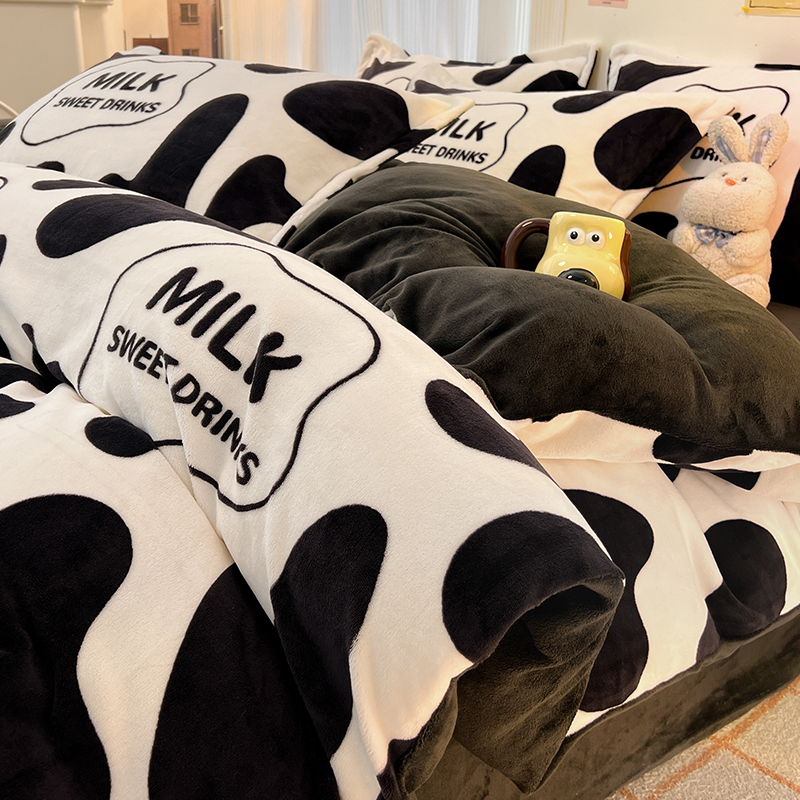 双面加厚牛奶绒被套单件冬天季150x200珊瑚法兰绒加绒被罩单人男