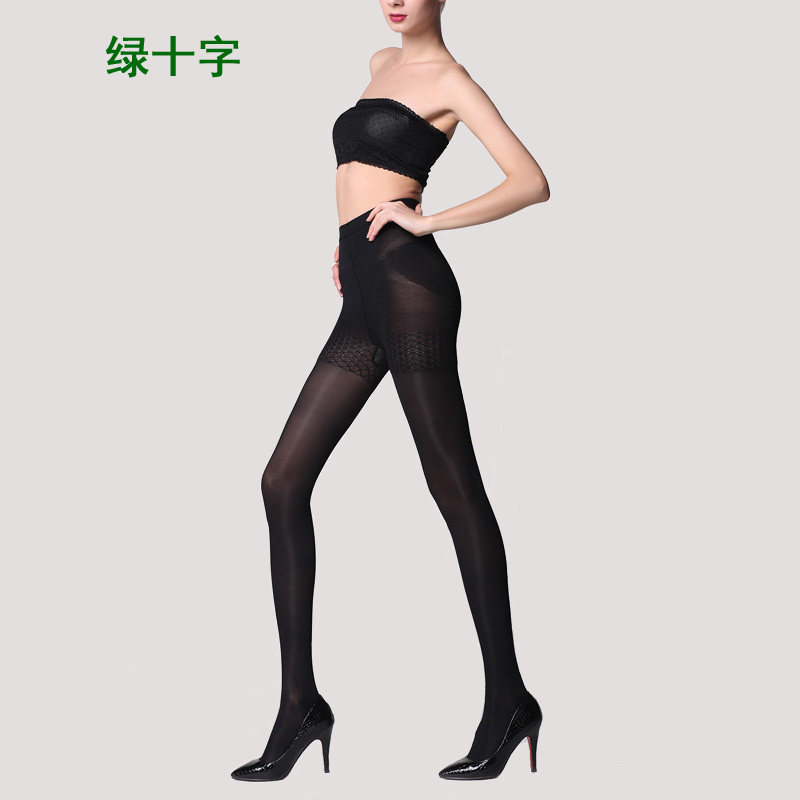 绿十字480D春秋薄款美腿袜台湾打底裤瘦腿袜压力女连裤袜塑形袜子