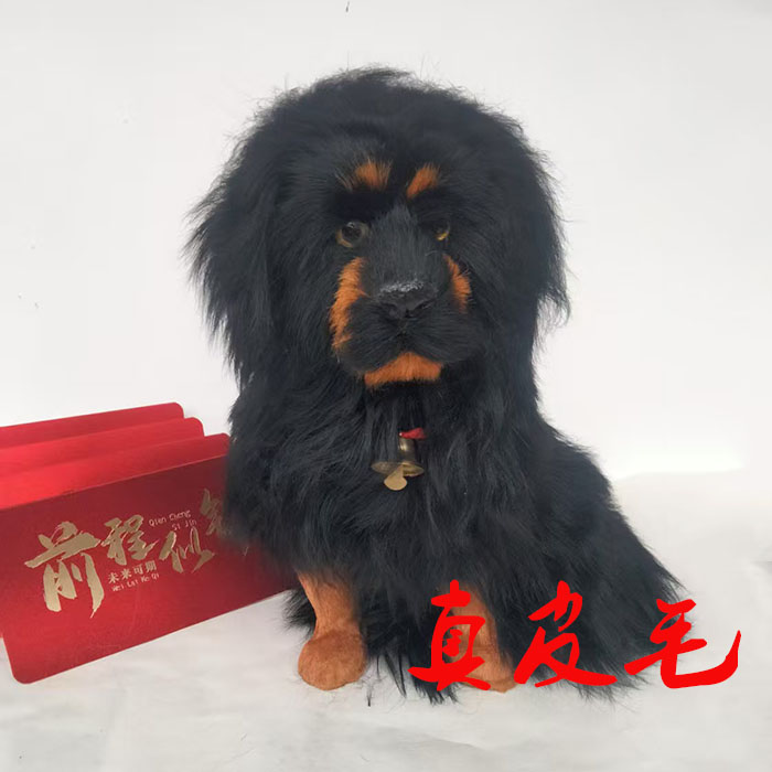 真皮仿真动物藏獒模型摆件幼犬摄