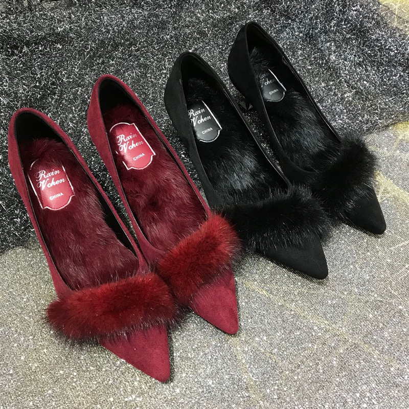 毛毛鞋女2020秋冬新款