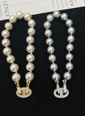 法式新款时尚复古气质感正圆施家珍珠手链小众高级感轻奢百搭手饰