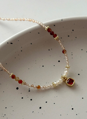 淡水珍珠锆石锁骨链22