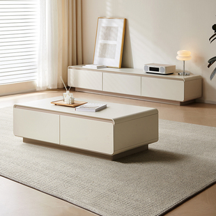 政府补贴全友家居奶油风茶几电视柜组合2025新款客厅家用收纳柜
