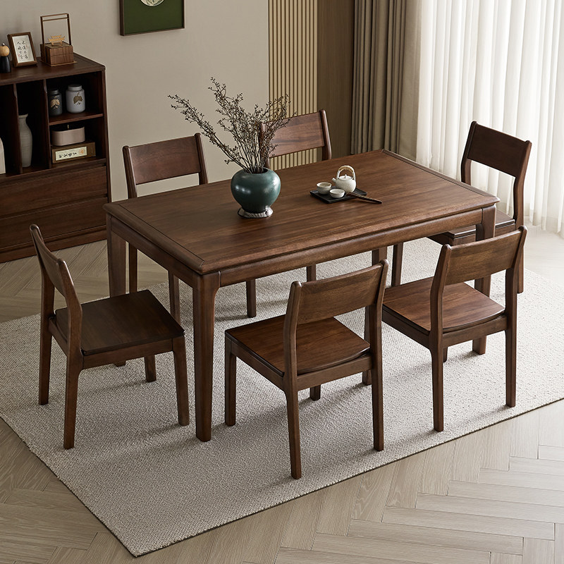 政府补贴全友家居新中式实木框架餐桌椅子组合客厅家用饭桌,住宅家具,实木餐桌,淘宝优惠券,粉丝福利购,淘宝优惠卷